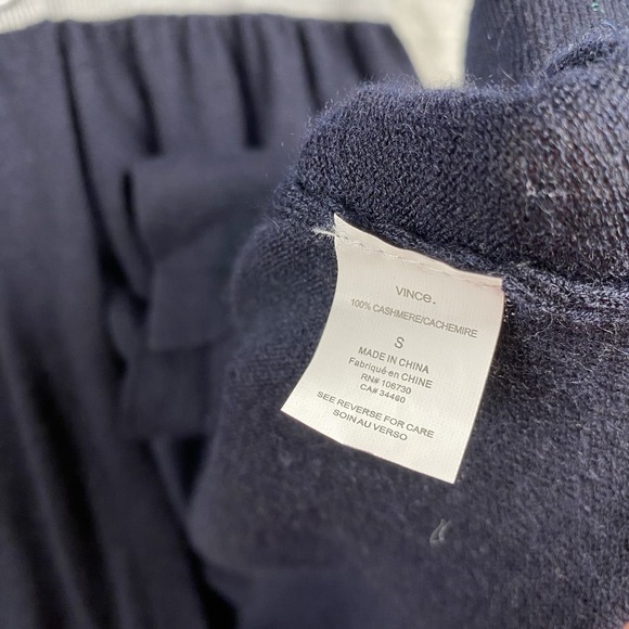 VINCE Cardigan Women's Size S Blue Grey 100% Cashmere One Button Sweater Twee - Picture 5 of 12